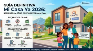 Requisitos para el subsidio Mi Casa Ya 2026 en Colombia.